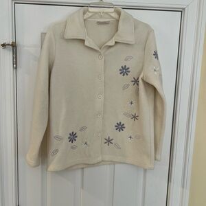 Ladies Size SP "Carroll Reed"  Cream Textured Jacket Button GUC ❤️